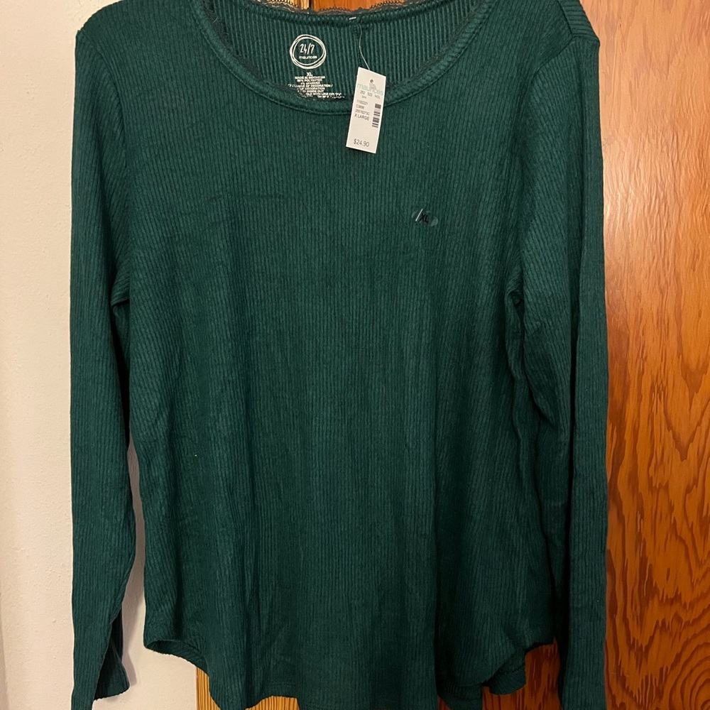 Maurices Green X-Large Ribbed Long sleeved shirt